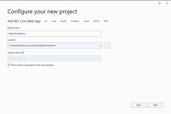 Configure your new project