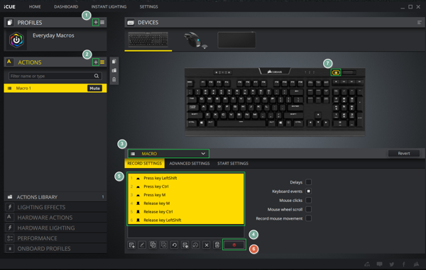 Macro Record Settings